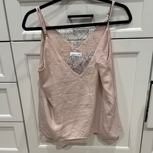 Grace and Lace Pink Lace Trim Women's Top